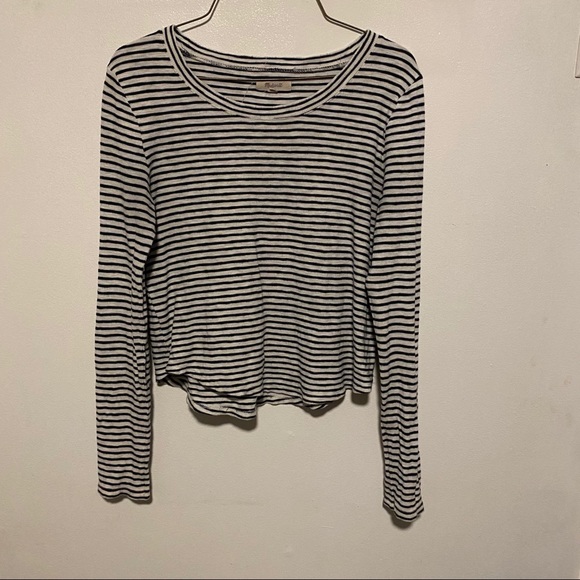 💛Madewell navy and white stripe long sleeve top - Picture 3 of 6